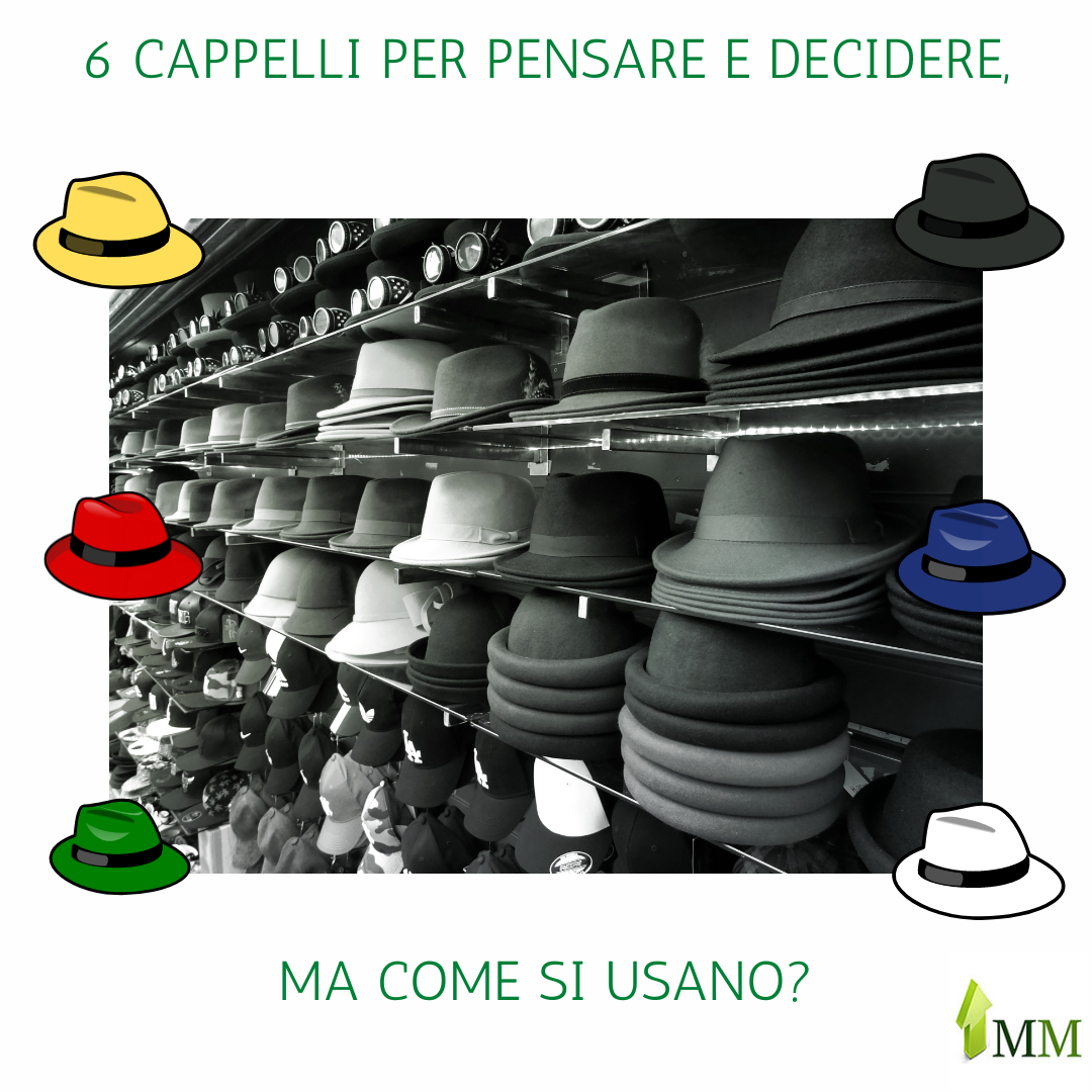 cappello bianco De Bono e 6 cappelli